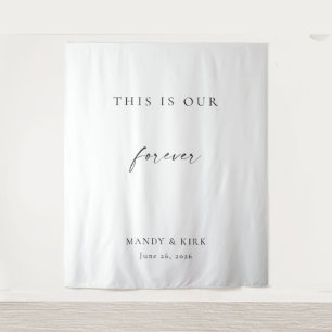 This Is Our Forever Wedding Backdrop Minimalist Tapestry