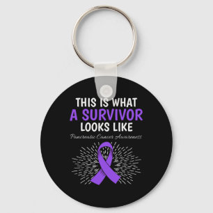 This Is Pancreatic Cancer Awareness Survivor Purpl Key Ring