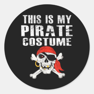 This Is Pirate Costume Funny Vintage Halloween Classic Round Sticker