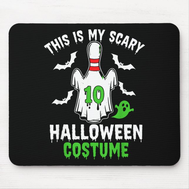 This Is Scary Halloween Costume Bowling Pin Ghost Mouse Pad (Front)