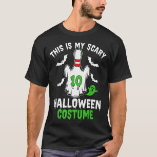 This Is Scary Halloween Costume Bowling Pin Ghost T-Shirt