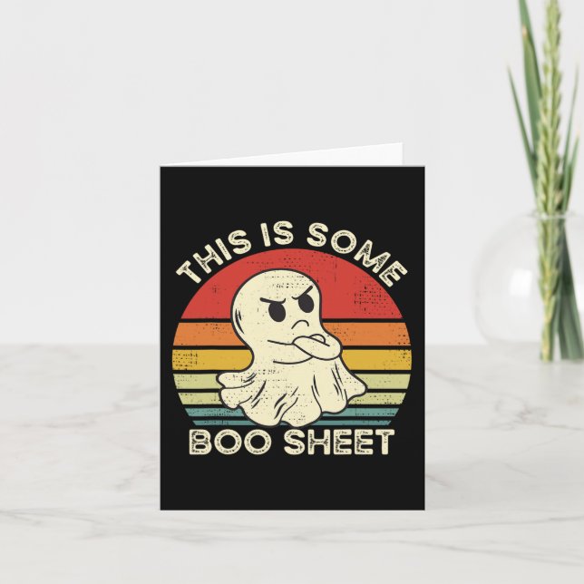 This Is Some Boo Sheet Fun Ghost Retro Halloween C Card (Front)