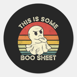 This Is Some Boo Sheet Fun Ghost Retro Halloween C Classic Round Sticker
