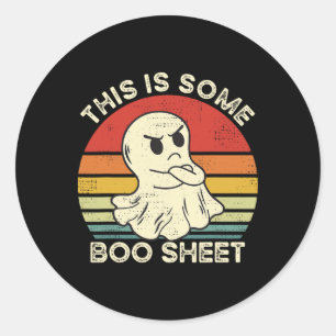 This Is Some Boo Sheet Fun Ghost Retro Halloween C Classic Round Sticker