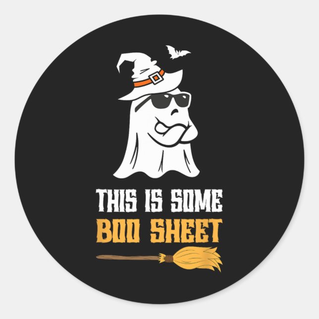 This Is Some Boo Sheet Funny Halloween Ghost  Classic Round Sticker (Front)
