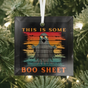 This is some boo sheet funny halloween ghost glass tree decoration