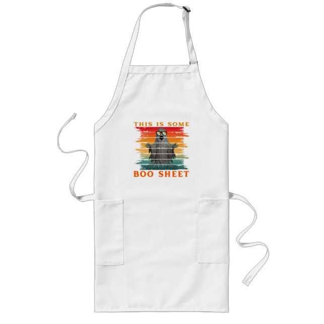 This is some boo sheet funny halloween ghost long apron (Front)