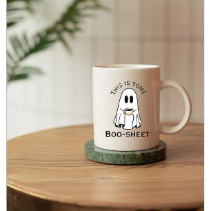 This is some boo-sheet ghost boo with coffee mug
