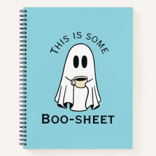 This is some boo-sheet ghost boo with coffee notebook