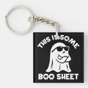 This Is Some Boo Sheet Ghost Funny Retro Halloween Key Ring