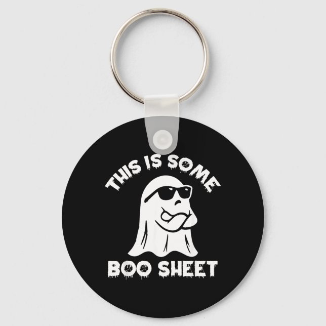 This Is Some Boo Sheet Ghost Funny Retro Halloween Key Ring (Front)