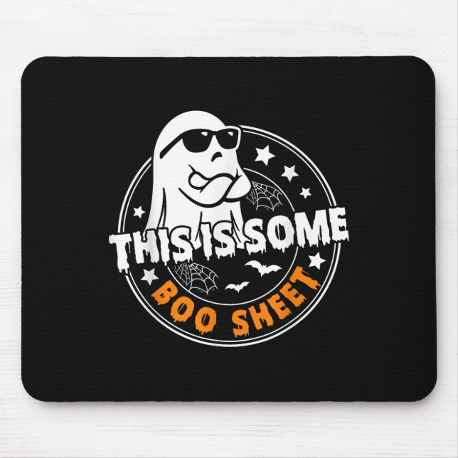 This Is Some Boo Sheet Ghost Funny Retro Halloween Mouse Pad (Front)