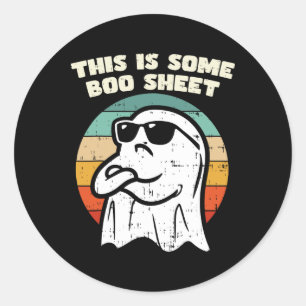 This Is Some Boo Sheet Ghost Retro Halloween Costu Classic Round Sticker