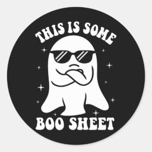This Is Some Boo Sheet Ghost Retro Halloween Costu Classic Round Sticker