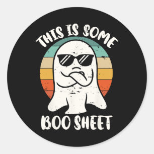 This Is Some Boo Sheet Ghost Retro Halloween Costu Classic Round Sticker