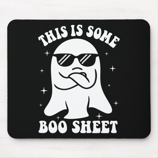 This Is Some Boo Sheet Ghost Retro Halloween Costu Mouse Pad (Front)