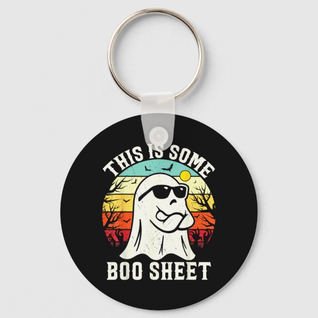 This Is Some Boo Sheet Ghost Retro Halloween Funny Key Ring (Front)