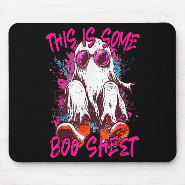 This Is Some Boo Sheet Ghost Retro Halloween Funny Mouse Pad (Front)