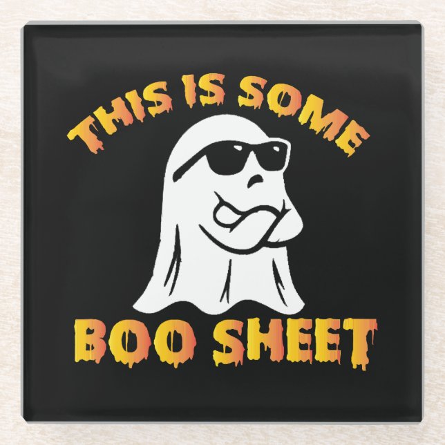 This is some boo sheet glass coaster (Front)