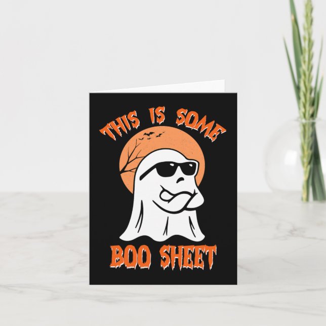 This Is Some Boo Sheet Halloween Cool Ghost Funny  Card (Front)