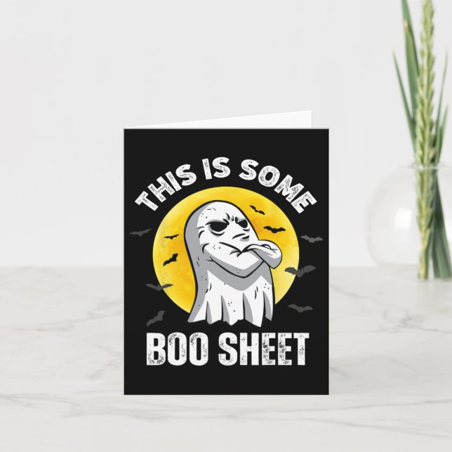 This Is Some Boo Sheet Halloween Ghost Fun Men Wom Card (Front)