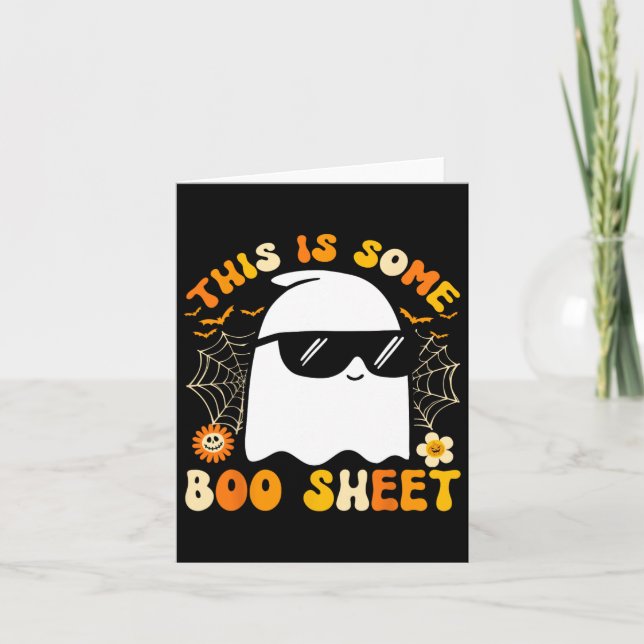 This Is Some Boo Sheet Halloween Ghost Funny Cool  Card (Front)