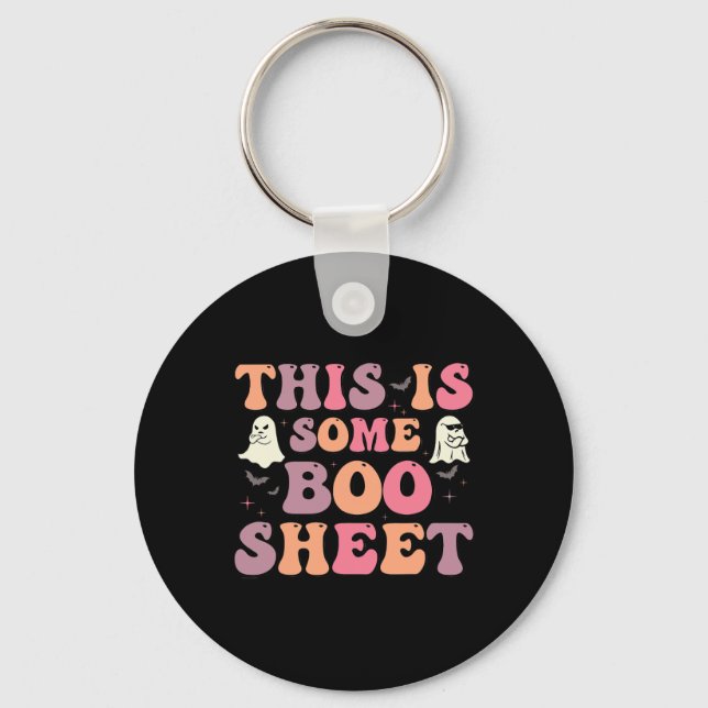 This Is Some Boo Sheet Halloween Ghost Funny For M Key Ring (Front)