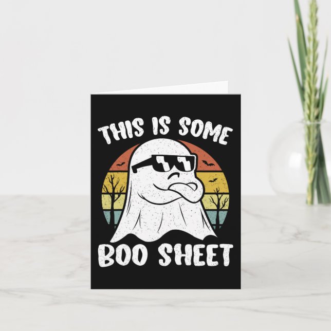 This Is Some Boo Sheet Halloween Ghost Funny Gift  Card (Front)