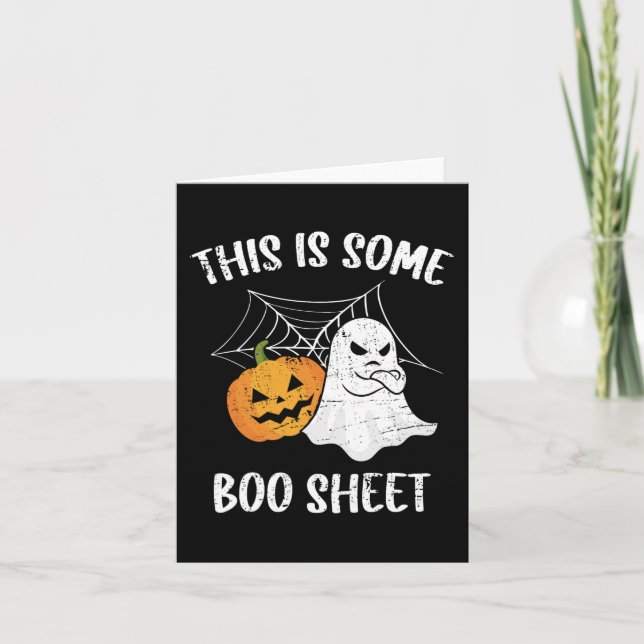This Is Some Boo Sheet Halloween Ghost Funny Gift  Card (Front)