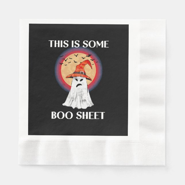 This Is Some Boo Sheet Halloween Ghost Funny Napkin (Front)