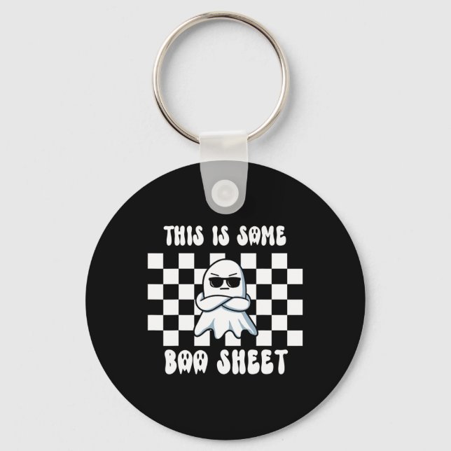 This Is Some Boo Sheet Halloween  Key Ring (Front)