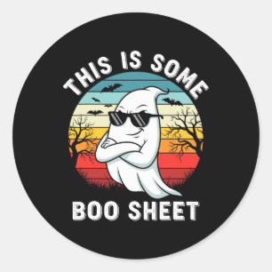 This Is Some Boo Sheet Retro Funny Halloween Ghost Classic Round Sticker