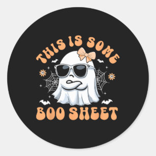 This Is Some Boo Sheet Womens Cute Ghost Halloween Classic Round Sticker