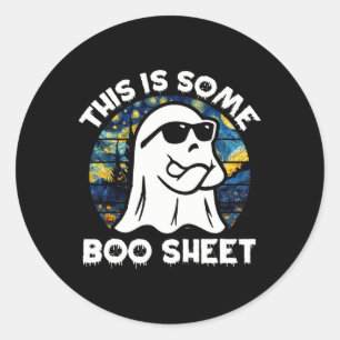 This Is Some Boosheet Retro Van Gogh Halloween Cos Classic Round Sticker