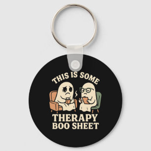 This Is Some Therapy Boo Sheet Funny Ghost Hallowe Key Ring
