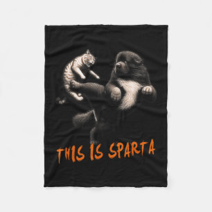 This Is Sparta - Dog Vs Cat Fleece Blanket