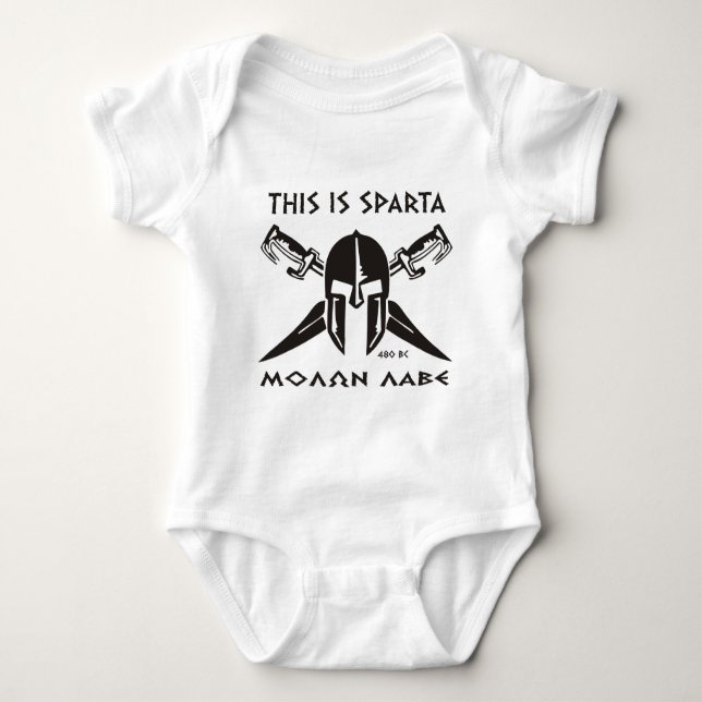 This is Sparta - Molon lave (black) Baby Bodysuit (Front)