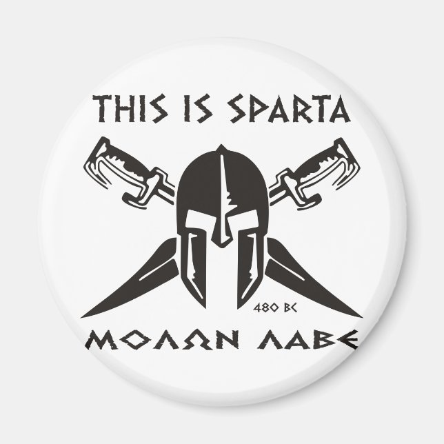 This is Sparta - Molon Lave - Black Magnet (Front)