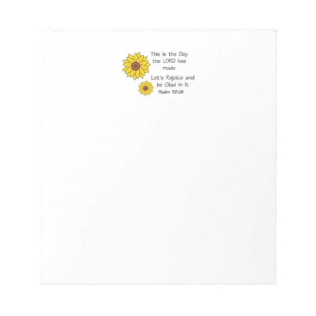 This is the Day Sunflower Notepad (Front)