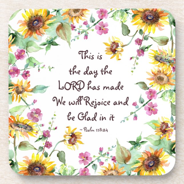 This is the Day the Lord has Made Psalm 118:24 Coaster (Front)