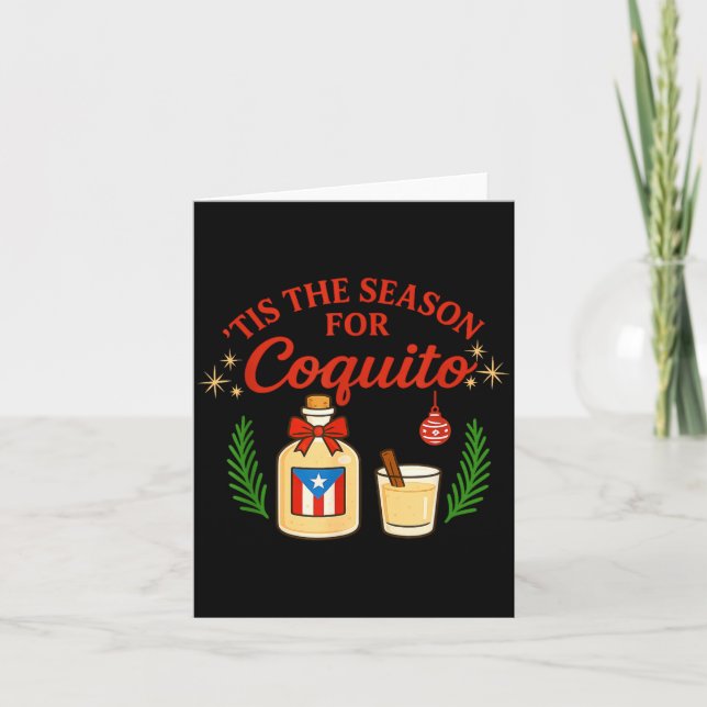 This Is The Season For Coquito Funny Boricua Xmas  Card (Front)