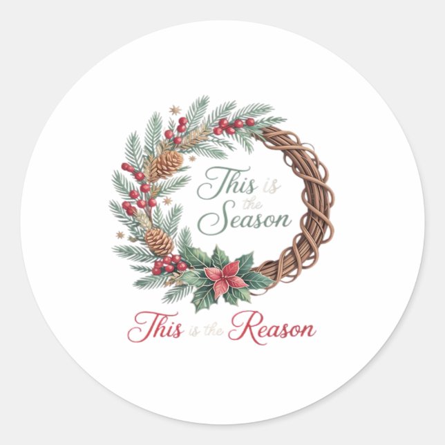 This Is The Season This Is The Christian Christmas Classic Round Sticker (Front)