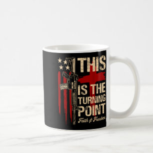 This Is The Turning Point Faith Cross Us Flag Patr Coffee Mug