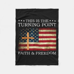 This Is The Turning Point Patriotic Christian Fait Fleece Blanket
