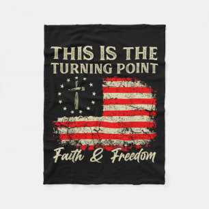 This Is The Turning Point Patriotic Christian Fait Fleece Blanket