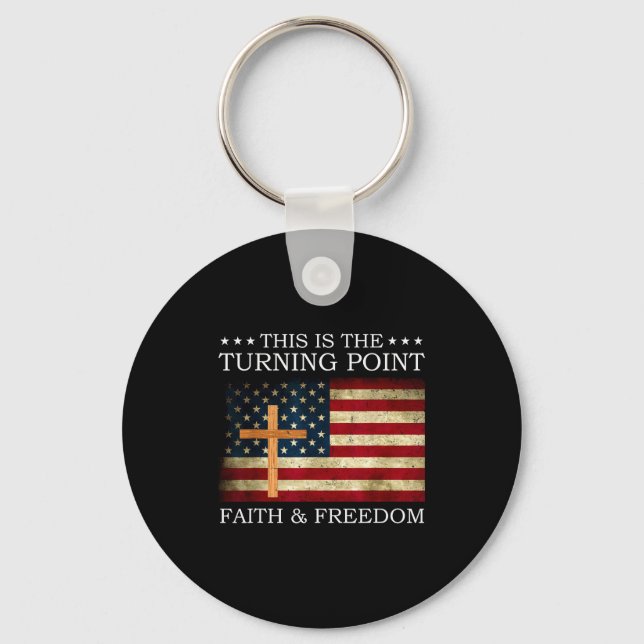 This Is The Turning Point Patriotic Christian Fait Key Ring (Front)