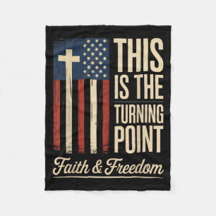 This Is The Turning Point Patriotic Faith Usa Fleece Blanket
