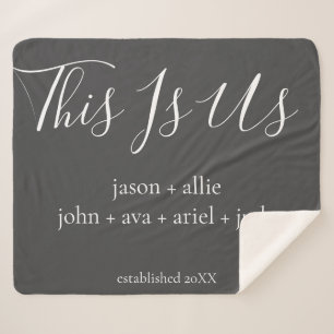 This Is Us   Family Names Personalised Sherpa Blanket