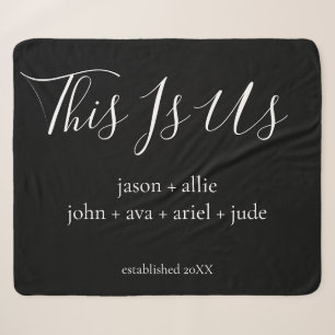 This Is Us Family Names Personalised Sherpa Blanket