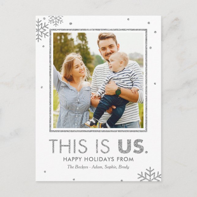 This Is Us Holiday Postcard Faux Silver (Front)